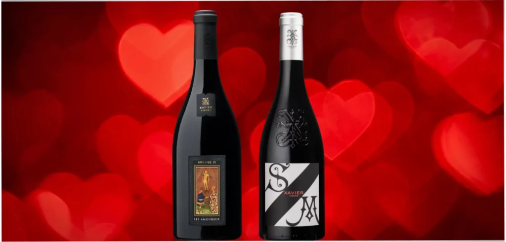 Saint-Valentin, 2 bouteilles de cœur